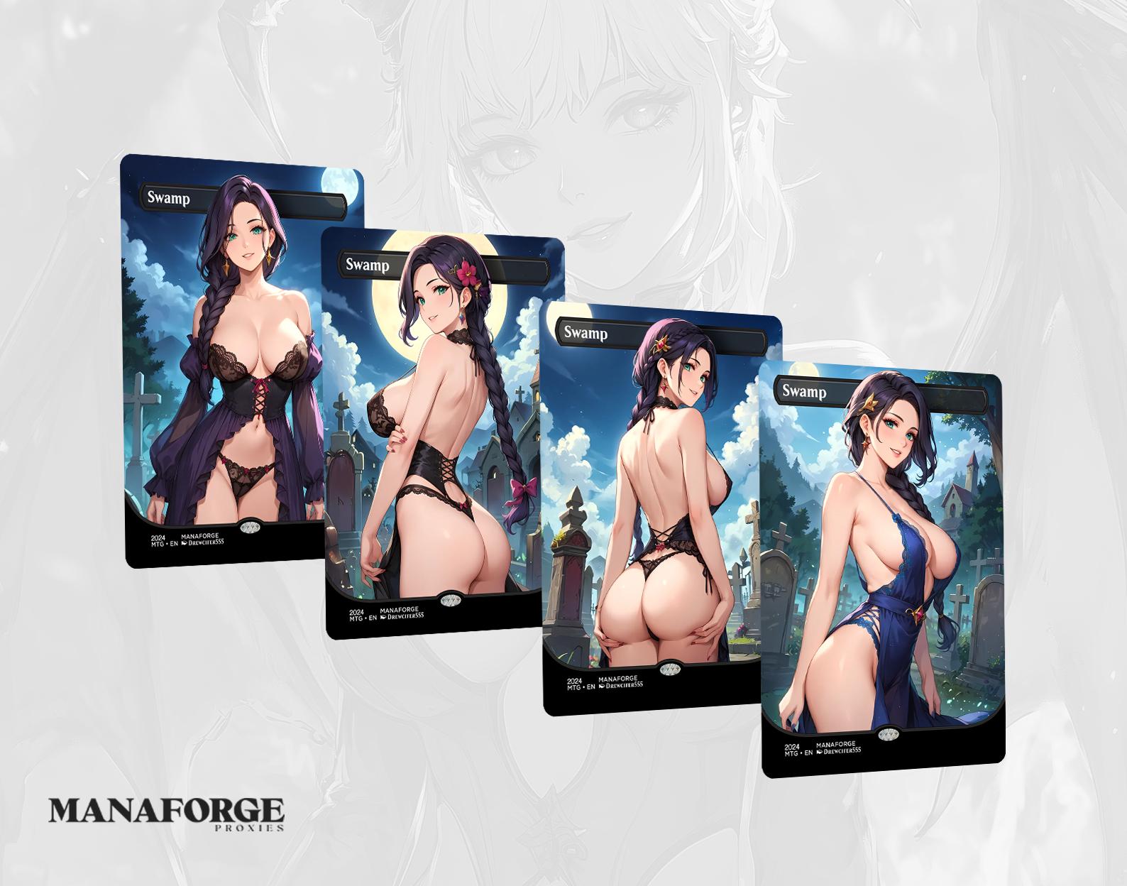 Waifu Basic Lands Bundle – Full Art Anime MTG Proxies Volume Four | Custom Magic the Gathering Lands