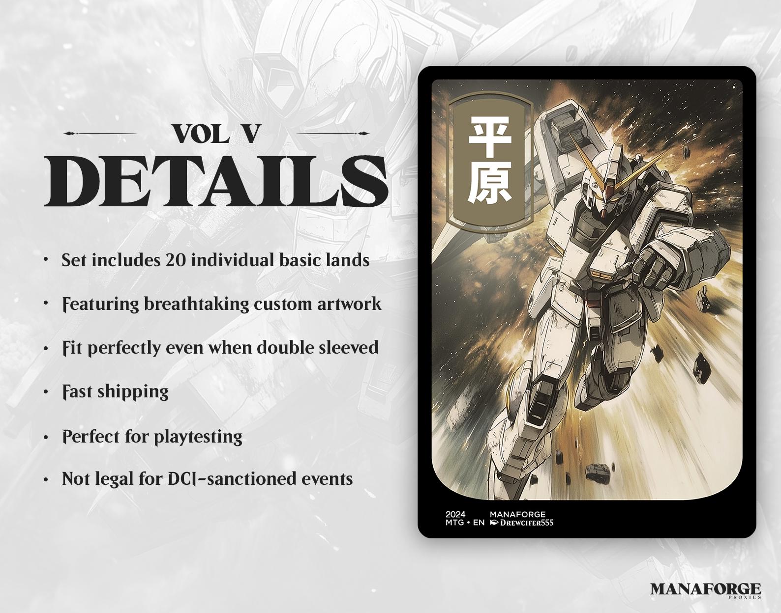 Gundam Basic Land Bundle Volume V – Custom Full Art MTG Proxies for Magic the Gathering Lands