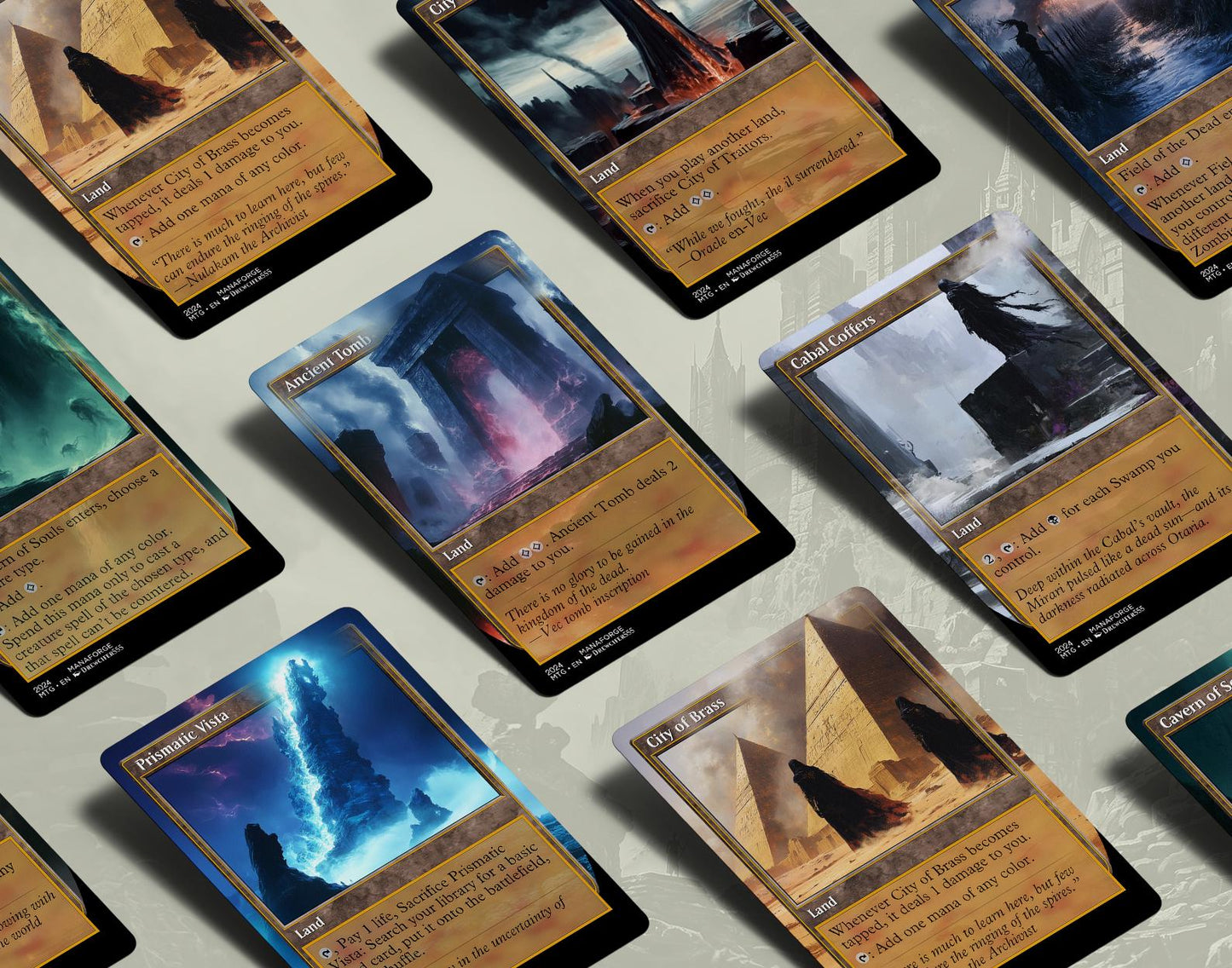 Modern Retro Utility Lands Vol I – Full Art MTG Proxies for Commander | Custom Magic the Gathering Lands