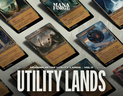 Modern Retro Utility Lands Vol II | Custom Full Art MTG Proxies for Commander & Collectors | Unique Game Accessories