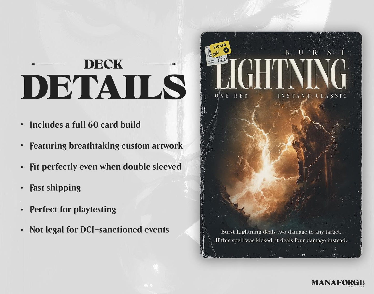 Vintage Horror Novels Volume II – Custom Horror-Inspired MTG Proxy Deck | 60-Card Mono-Red Prowess Magic Cards