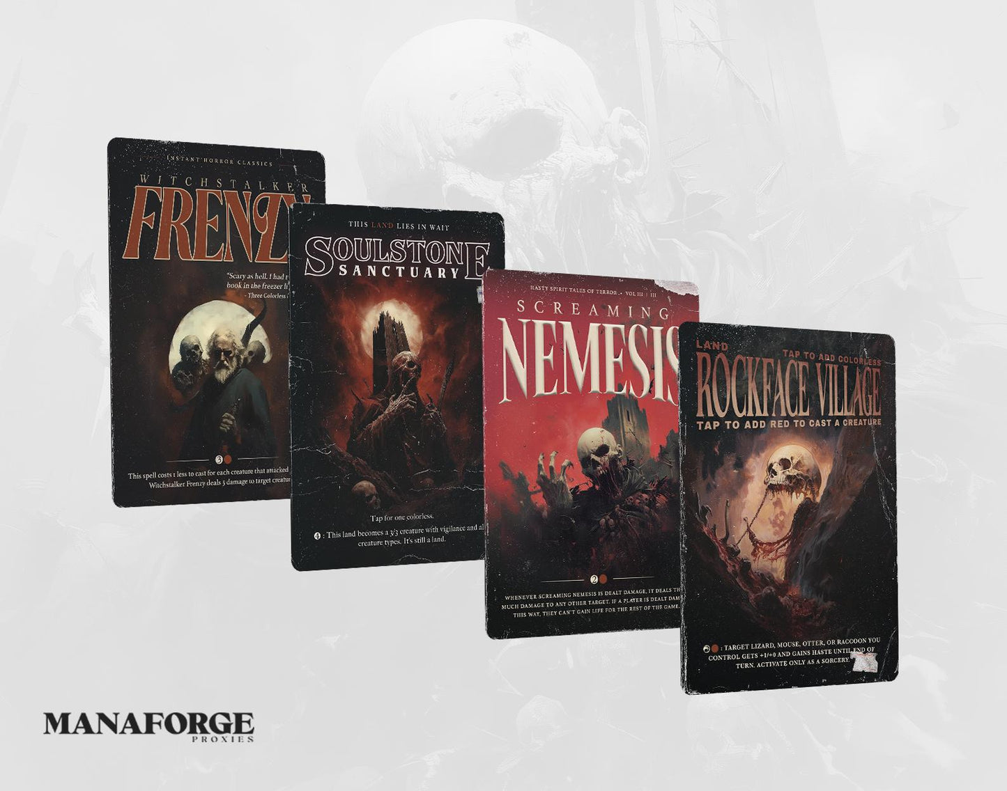 Vintage Horror Novels Volume II – Custom Horror-Inspired MTG Proxy Deck | 60-Card Mono-Red Prowess Magic Cards