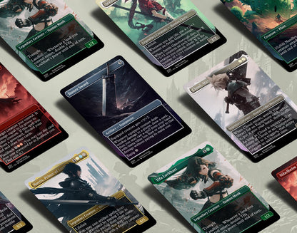 Final Fantasy MTG Proxy Set Vol. 1 | Full Art EDH Cards ft. Cloud, Tifa, Aerith, Noctis & More (Unofficial Magic the Gathering Proxys)
