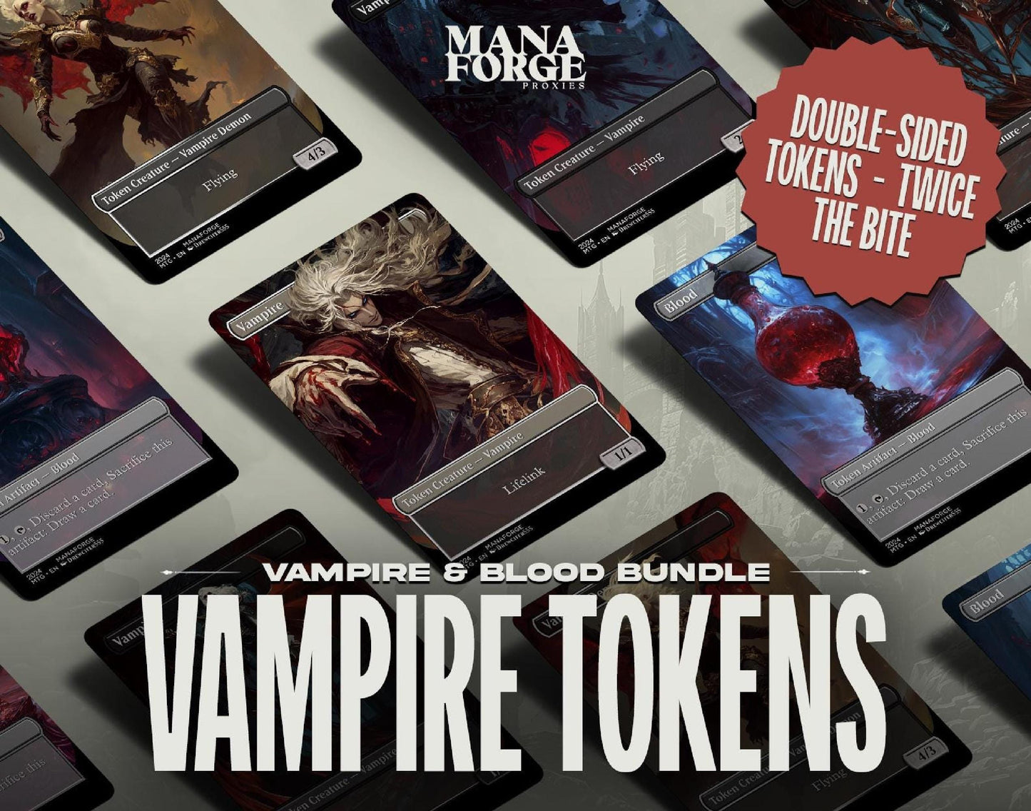 Vampires & Blood Double-Sided Tokens Bundle | Custom MTG Proxies for Commander and Casual Play