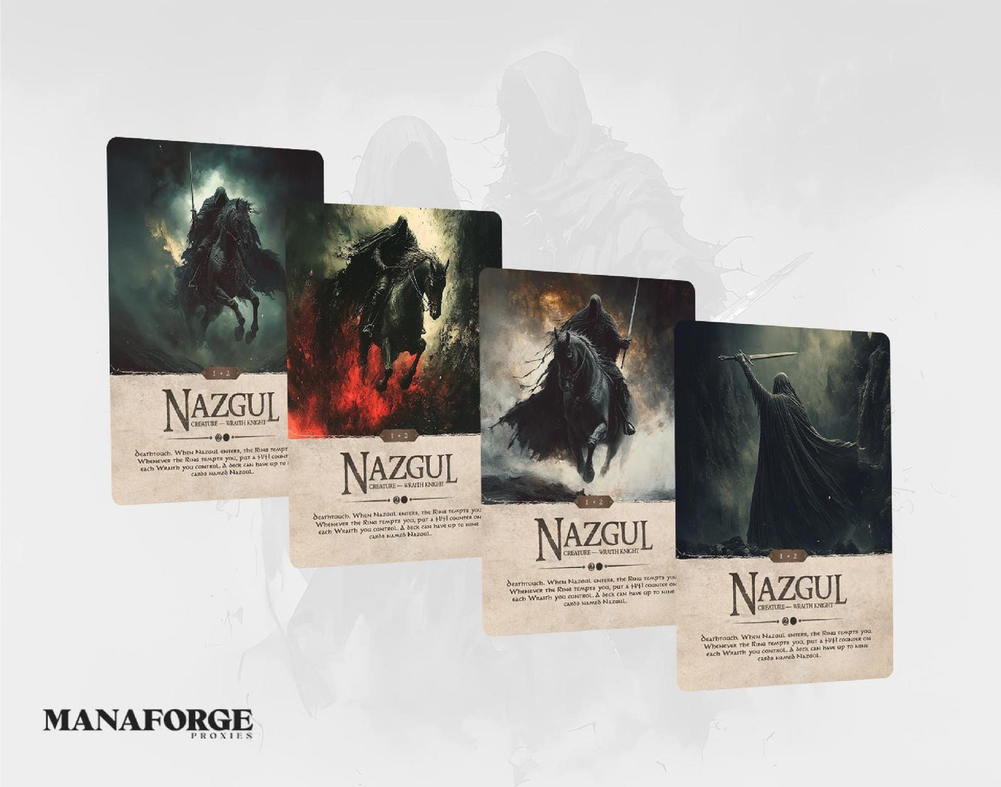 Lord of the Rings MTG Proxy Set | Sauron’s Shadows Full Art Bundle ft. Nazgûl, Witch-King, The One Ring & Orcish Bowmasters
