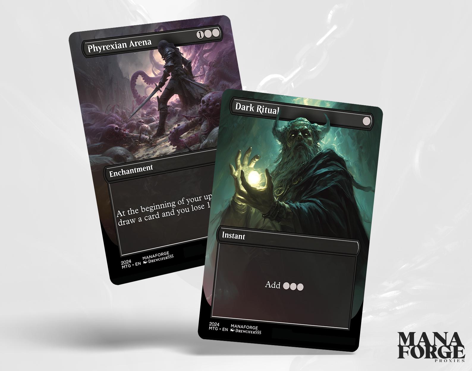 EDH Black Staples Proxy Set Vol. 1 | Borderless Full Art MTG Commander Essentials (Cabal Coffers, Damnation, Exsanguinate & More)