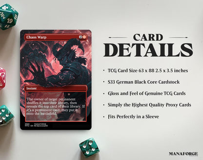 EDH Red Staples Proxy Set Vol. 1 | Borderless Full Art MTG Commander Essentials (Deflecting Swat, Chaos Warp, Lightning Bolt & More)