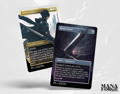 Final Fantasy MTG Proxy Set Vol. 1 | Full Art EDH Cards ft. Cloud, Tifa, Aerith, Noctis & More (Unofficial Magic the Gathering Proxys)