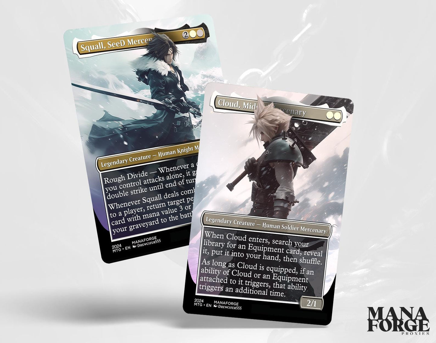 Final Fantasy MTG Proxy Set Vol. 1 | Full Art EDH Cards ft. Cloud, Tifa, Aerith, Noctis & More (Unofficial Magic the Gathering Proxys)