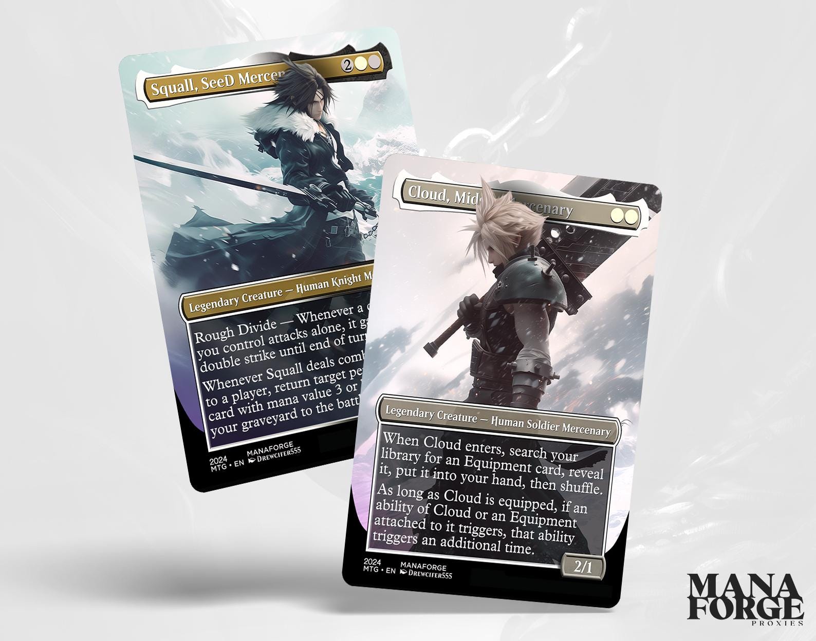 Final Fantasy MTG Proxy Set Vol. 1 | Full Art EDH Cards ft. Cloud, Tifa, Aerith, Noctis & More (Unofficial Magic the Gathering Proxys)