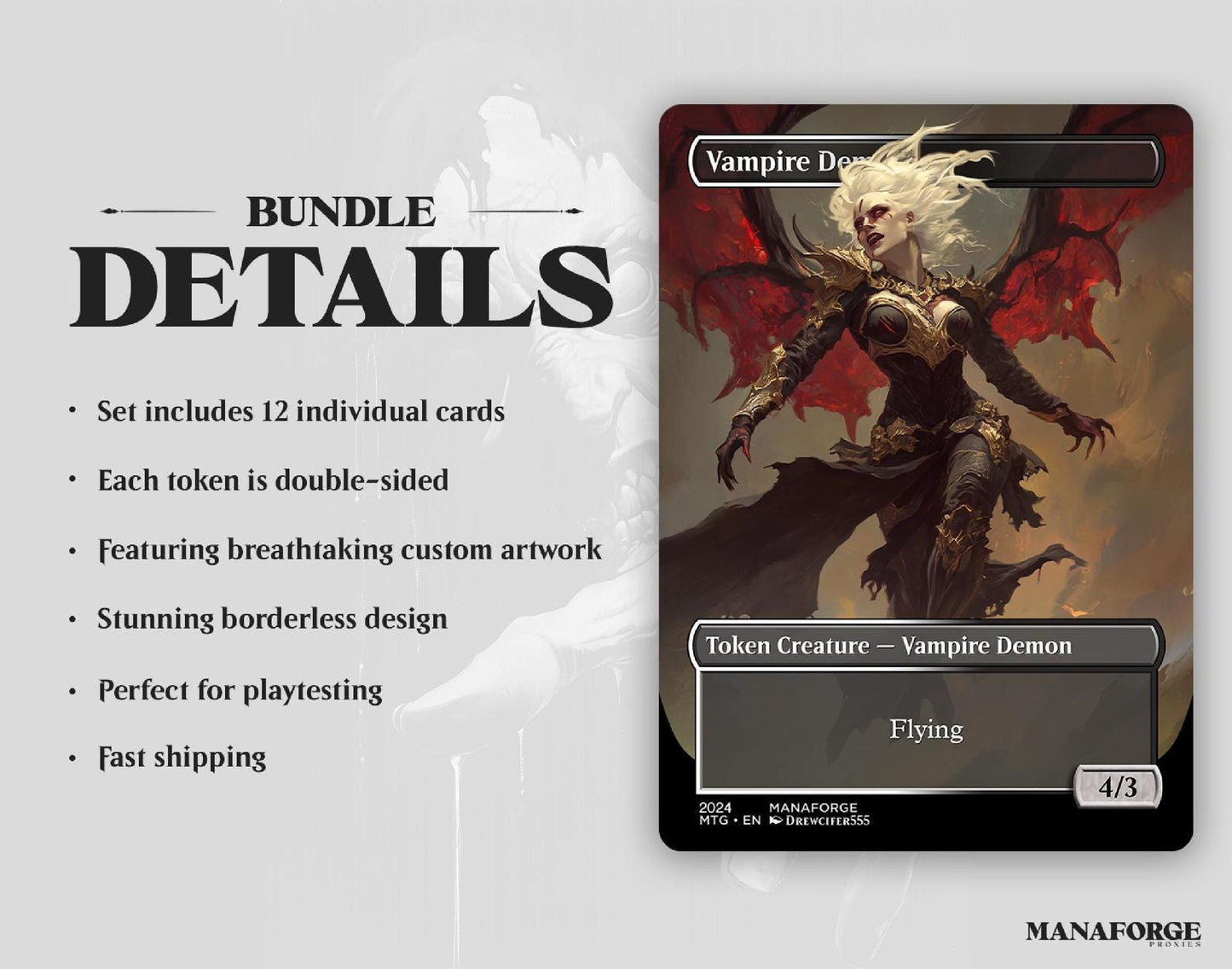 Vampires & Blood Double-Sided Tokens Bundle | Custom MTG Proxies for Commander and Casual Play