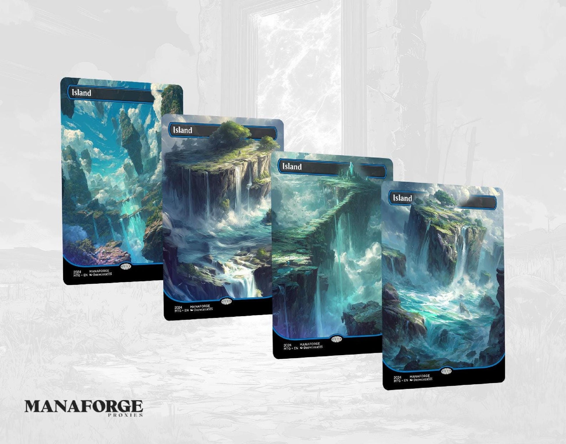 Final Fantasy Basic Lands – Volume One | 20‑Card Full‑Art MTG Proxy Set (Plains, Island, Swamp, Mountain, Forest)