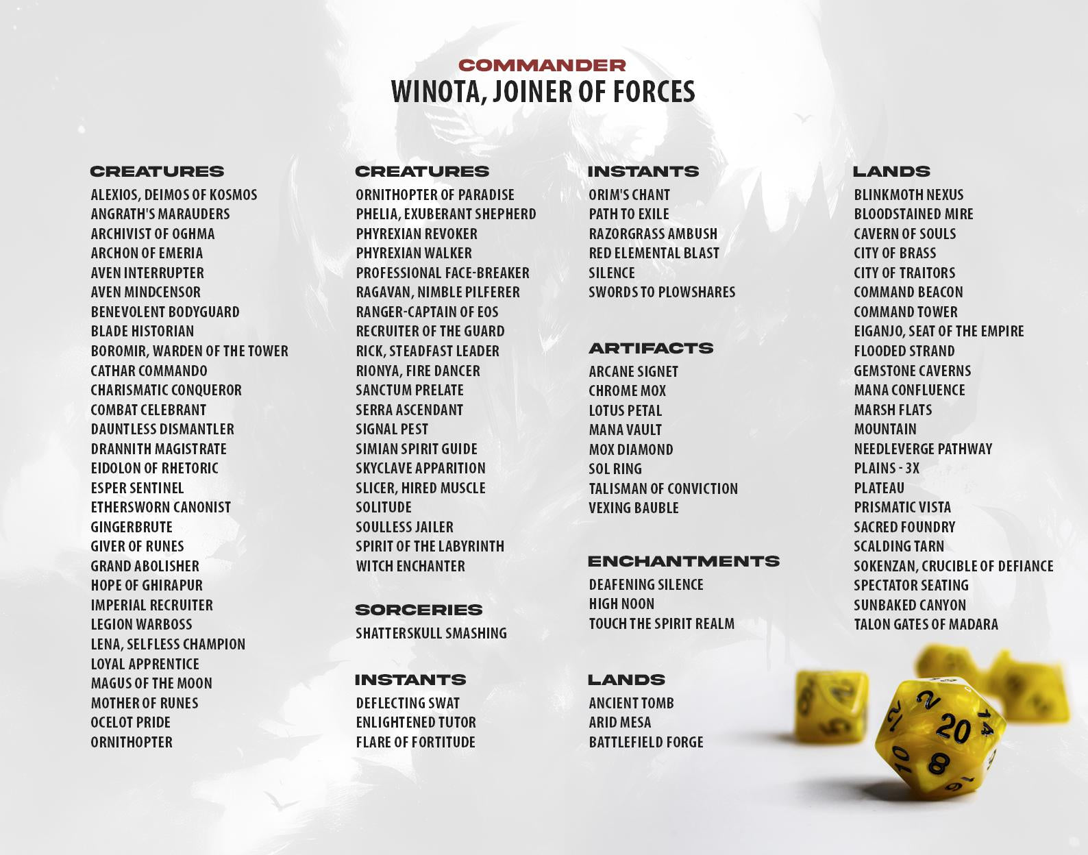 Winota Stax Aggro cEDH Commander Deck – 100-Card Boros Human & Artifact Staples | Ready-to-Play Custom MTG Proxies