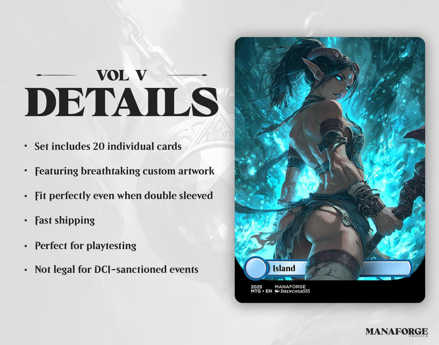 Demon Dolls Waifu Basic Lands – Vol V | 20-Card Full-Art Anime MTG Proxy Set (Plains • Island • Swamp • Mountain • Forest)