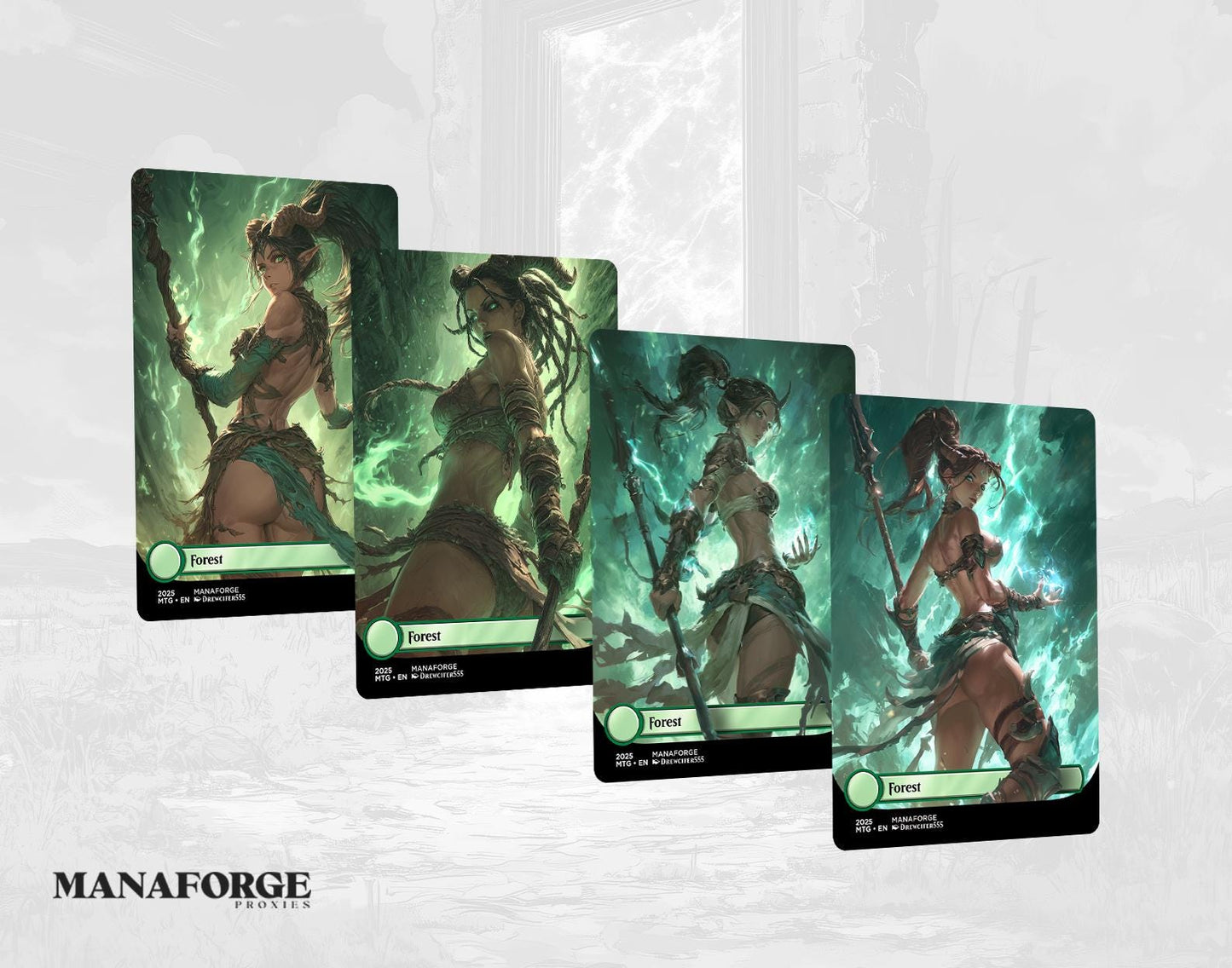 Demon Dolls Waifu Basic Lands – Vol V | 20-Card Full-Art Anime MTG Proxy Set (Plains • Island • Swamp • Mountain • Forest)