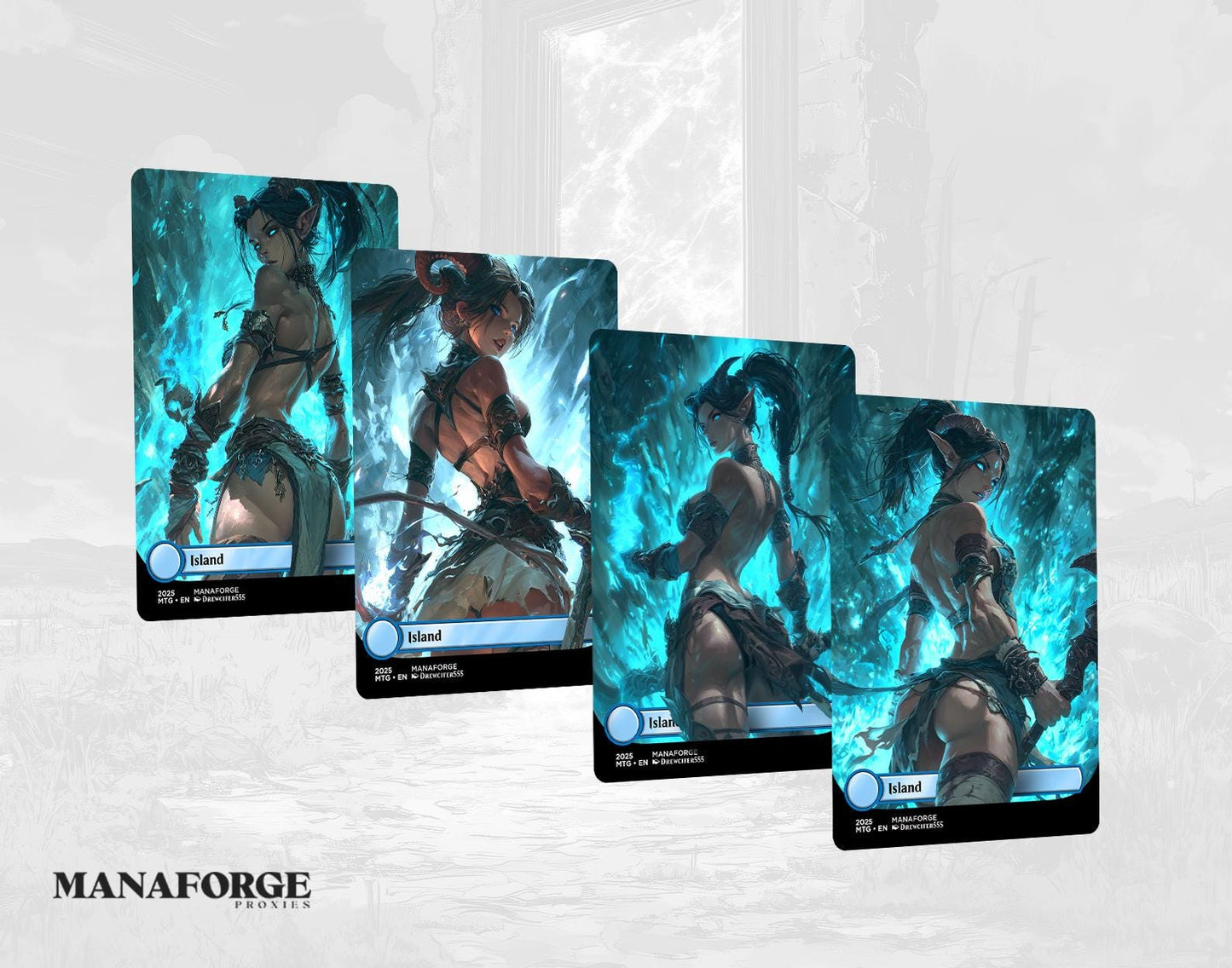 Demon Dolls Waifu Basic Lands – Vol V | 20-Card Full-Art Anime MTG Proxy Set (Plains • Island • Swamp • Mountain • Forest)