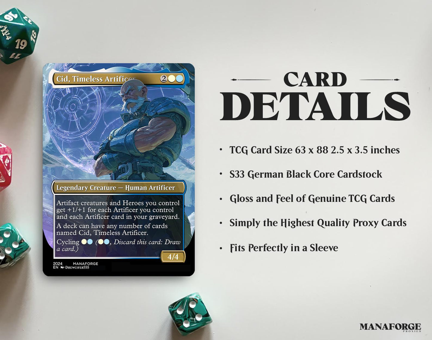 Final Fantasy Borderless Staples – Volume IV | Cid, Timeless Artificer | 10 Unique Full-Art Variants | Foil & Non-Foil MTG Proxies