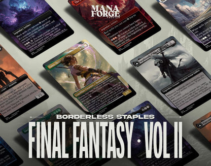 Final Fantasy Borderless Staples – Volume II | Foil & Non-Foil Full-Art MTG Proxy Set – Sephiroth, Yuna, and Ultima