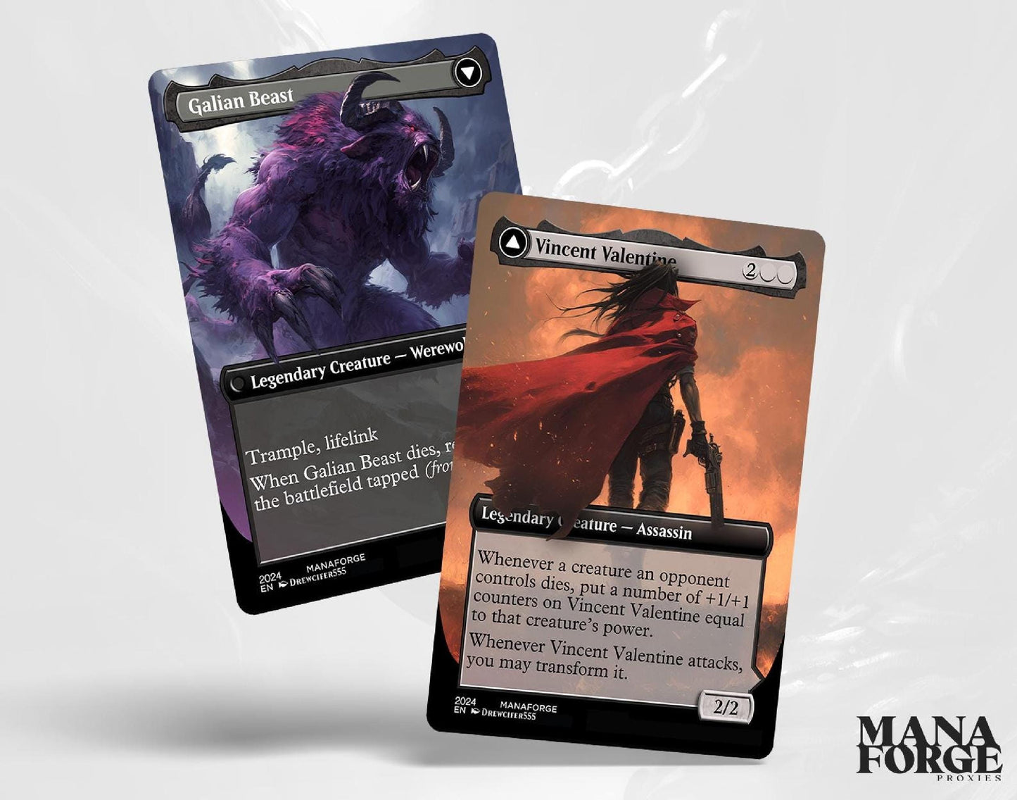 Final Fantasy Borderless Staples – Volume II | Foil & Non-Foil Full-Art MTG Proxy Set – Sephiroth, Yuna, and Ultima