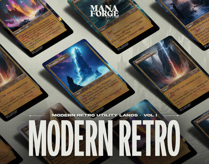 Modern Retro Utility Lands – Volume I | Full-Art Retro-Frame MTG Proxy Set (10 Staples) – Ancient Tomb, Cavern of Souls