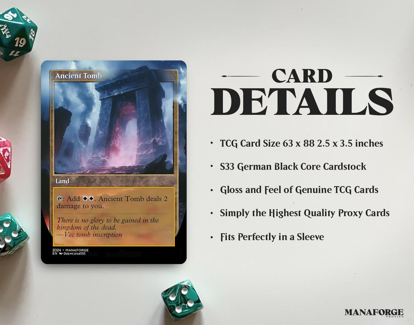 Modern Retro Utility Lands – Volume I | Full-Art Retro-Frame MTG Proxy Set (10 Staples) – Ancient Tomb, Cavern of Souls