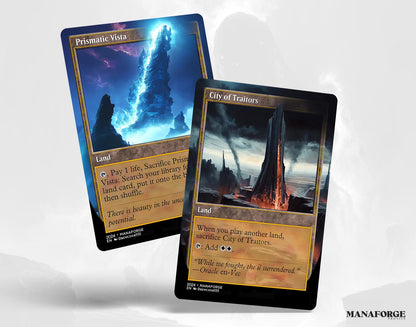 Modern Retro Utility Lands – Volume I | Full-Art Retro-Frame MTG Proxy Set (10 Staples) – Ancient Tomb, Cavern of Souls