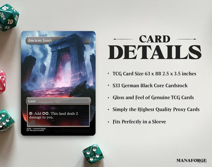 Borderless Utility Lands – Volume I | 10-Card Full-Art MTG Proxy Bundle – Ancient Tomb, Cavern of Souls, Cabal Coffers