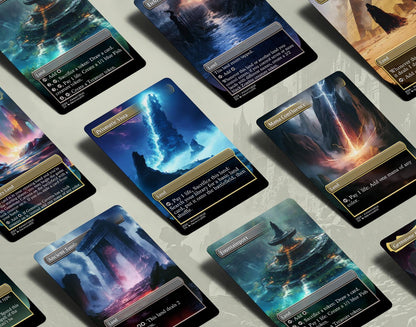Borderless Utility Lands – Volume I | 10-Card Full-Art MTG Proxy Bundle – Ancient Tomb, Cavern of Souls, Cabal Coffers