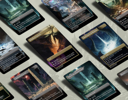 Borderless Utility Lands – Volume II | 10-Card Full-Art MTG Proxy Bundle – Inventor’s Fair, Command Beacon