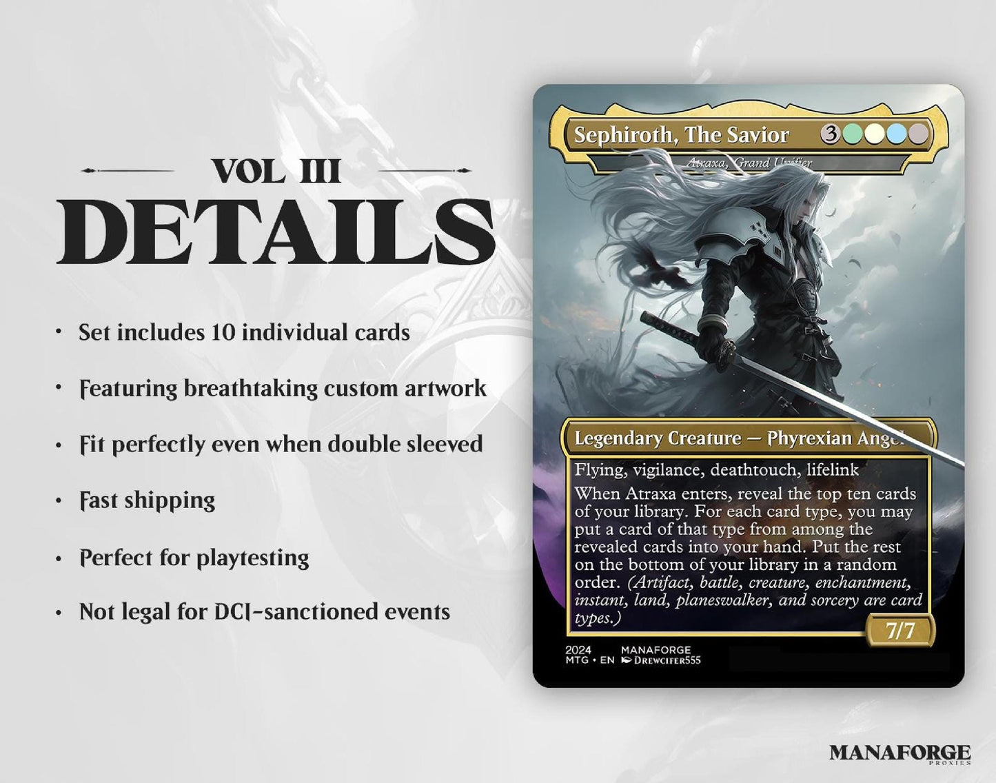 Final Fantasy MTG Proxy Set Vol. 3 | Heroes – Cloud Strife, Sephiroth, Lightning & More Commander Staples