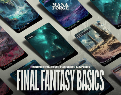 Final Fantasy Basic Lands – Volume One | 20‑Card Full‑Art MTG Proxy Set (Plains, Island, Swamp, Mountain, Forest)