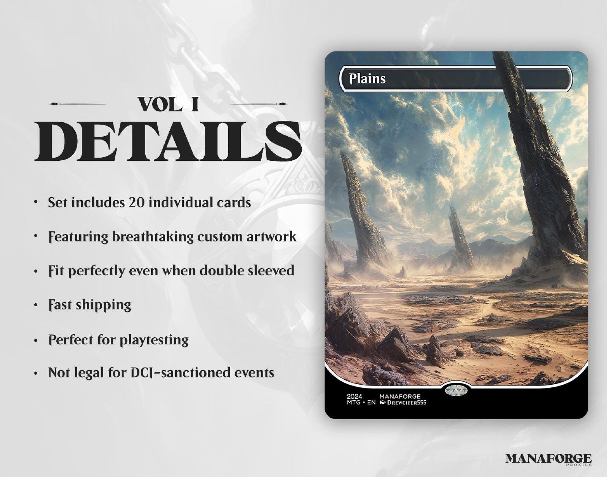 Final Fantasy Basic Lands – Volume One | 20‑Card Full‑Art MTG Proxy Set (Plains, Island, Swamp, Mountain, Forest)