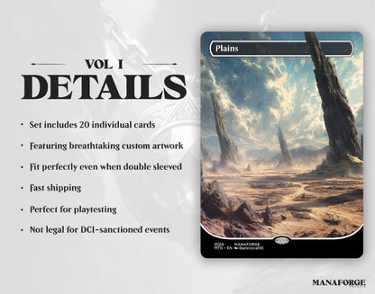 Final Fantasy Basic Lands – Volume One | 20‑Card Full‑Art MTG Proxy Set (Plains, Island, Swamp, Mountain, Forest)