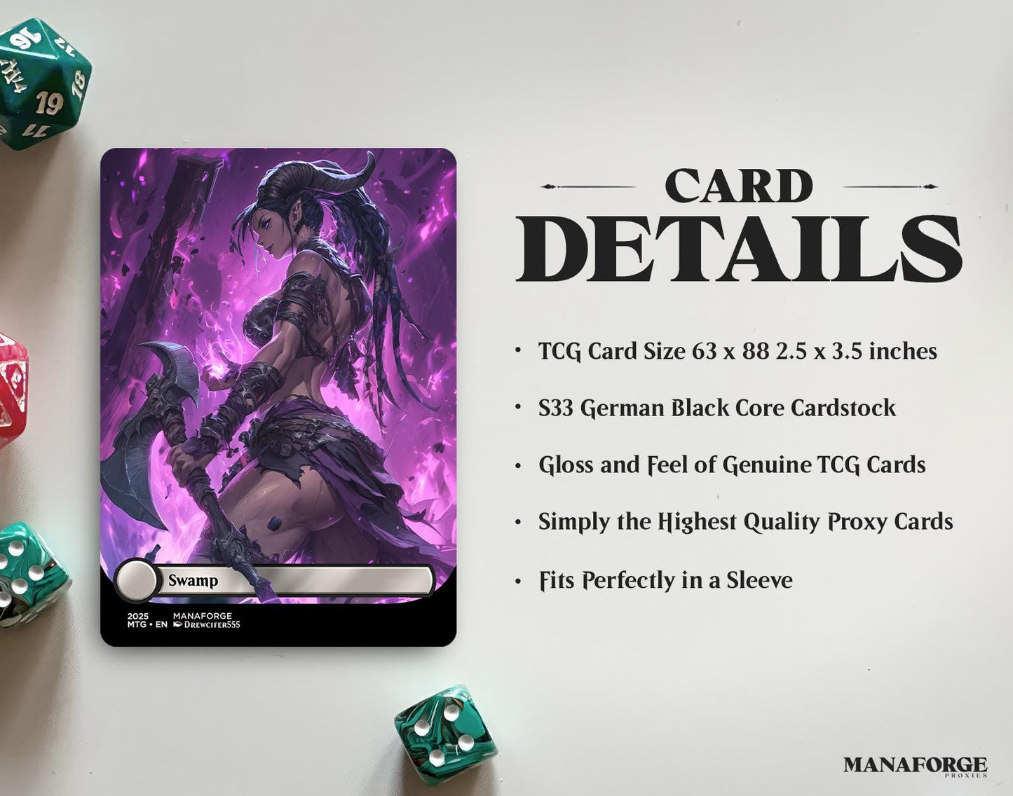 Demon Dolls Waifu Basic Lands – Vol V | 20-Card Full-Art Anime MTG Proxy Set (Plains • Island • Swamp • Mountain • Forest)