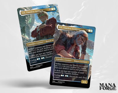 Final Fantasy Borderless Staples – Volume IV | Cid, Timeless Artificer | 10 Unique Full-Art Variants | Foil & Non-Foil MTG Proxies