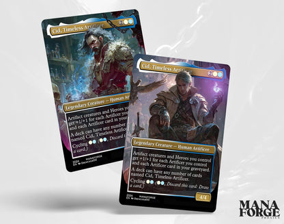 Final Fantasy Borderless Staples – Volume IV | Cid, Timeless Artificer | 10 Unique Full-Art Variants | Foil & Non-Foil MTG Proxies