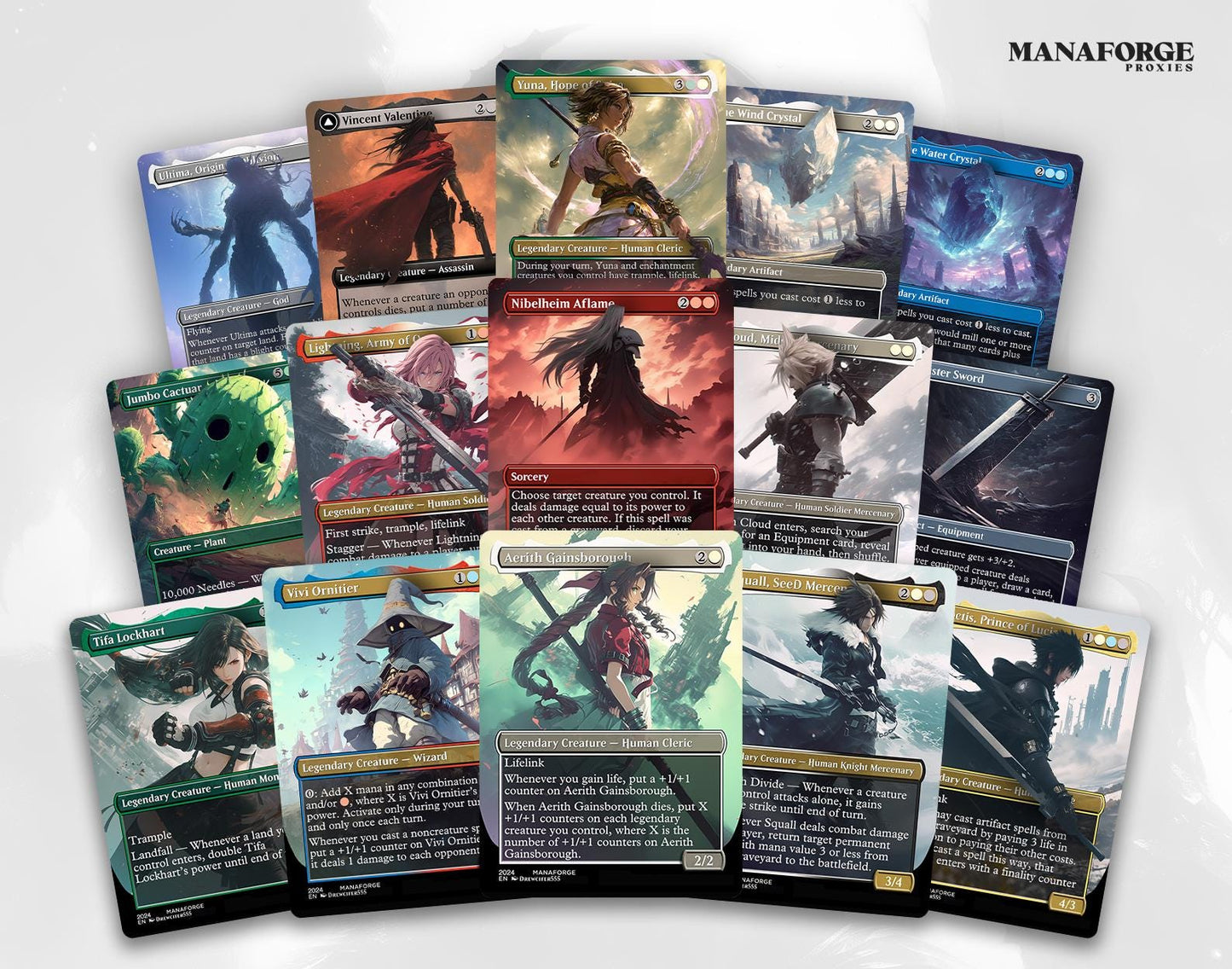 Final Fantasy Borderless Staples Mega Bundle – Volumes I-V (50-Card Set) | Full-Art Foil & Non-Foil MTG Proxies