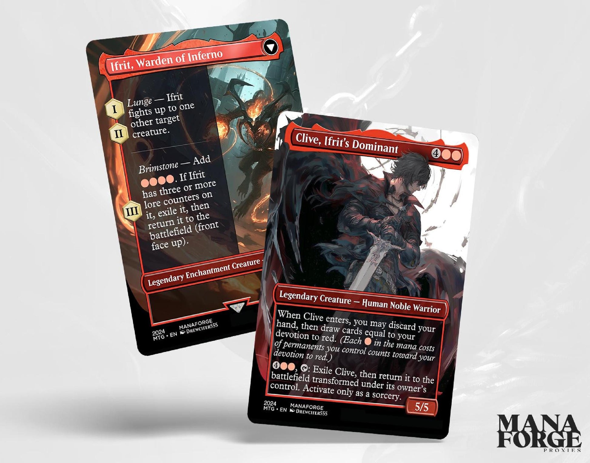 Final Fantasy Borderless Staples – Volume V | Foil & Non-Foil Full-Art MTG Proxy Set – Cloud, Bahamut, Knights of Round