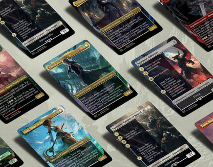 Final Fantasy Borderless Staples – Volume V | Foil & Non-Foil Full-Art MTG Proxy Set – Cloud, Bahamut, Knights of Round