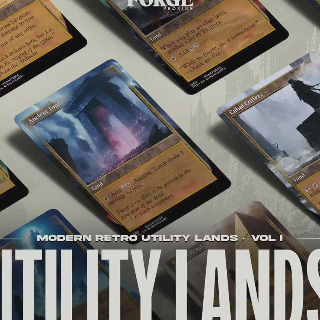 Modern Retro Utility Lands Vol I – Full Art MTG Proxies for Commander | Custom Magic the Gathering Lands