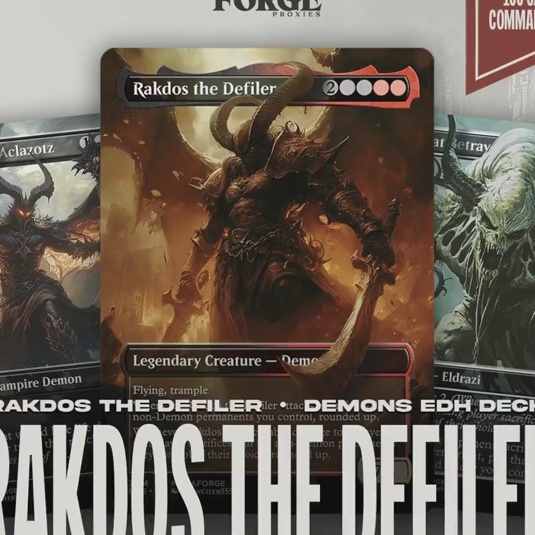 Rakdos, the Defiler Commander Deck – 100 Card Custom Art MTG EDH Proxy Deck & Bonus Tokens for Epic Gameplay